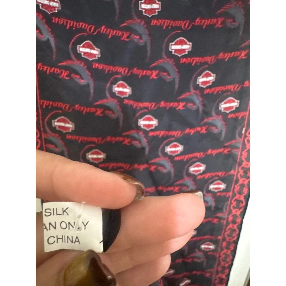 Harley-Davidson Scarf Logo Print 100 % Silk Neck Scarf Biker Bandana‎